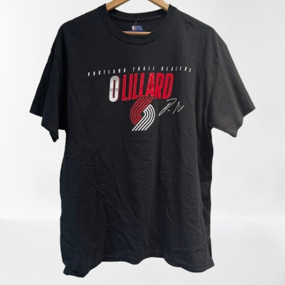 NBA Portland Trail Blazers Damian Lillard T-Shirt Black Large - NWT - Picture 2 of 5